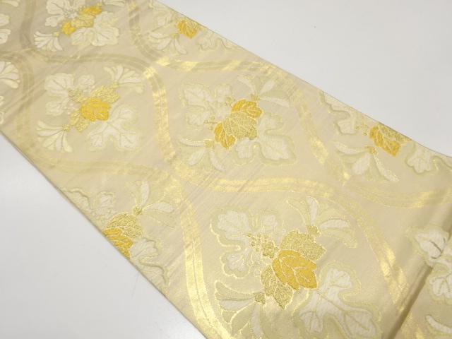 JAPANESE KIMONO / ANTIQUE FUKURO OBI / SILK / WOVEN TATEWAKU & PAULOWNIA